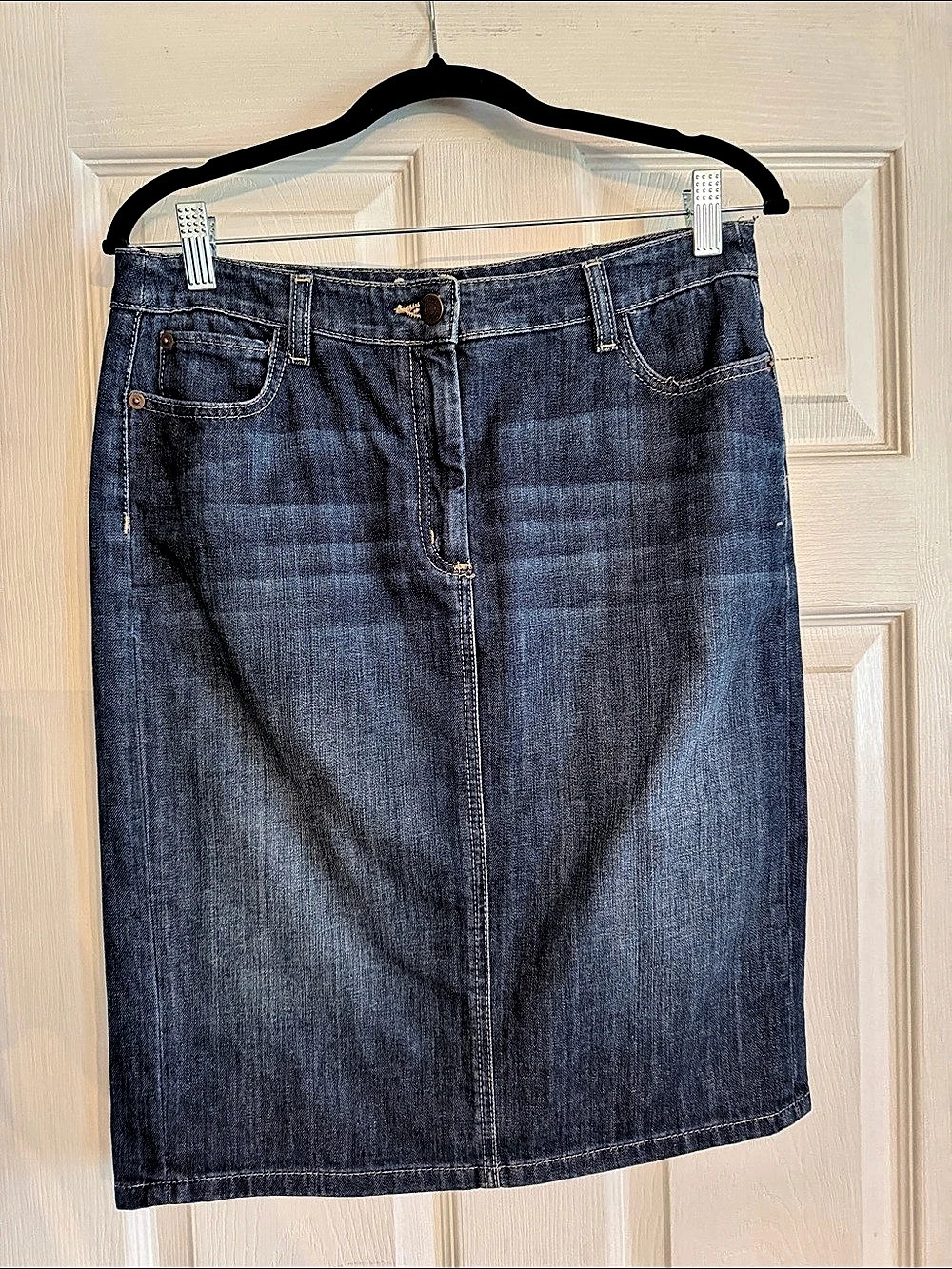 Boden Denim Blue Pencil Skirt 6